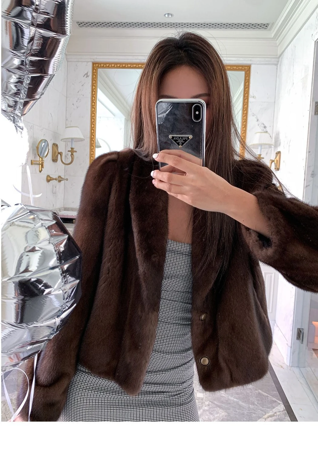 2025 트렌디 인조 밍크 퍼 코트 여성용 짧은 크롭 젊고 스타일리시한 겨울 재킷