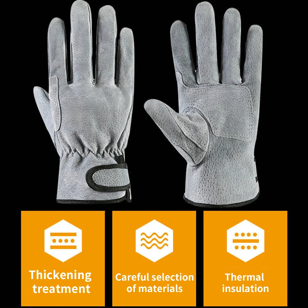 Work Gloves Cowhide Leather Welding Gloves Heat Resistant Security Protection Safety Work Gloves for Welder