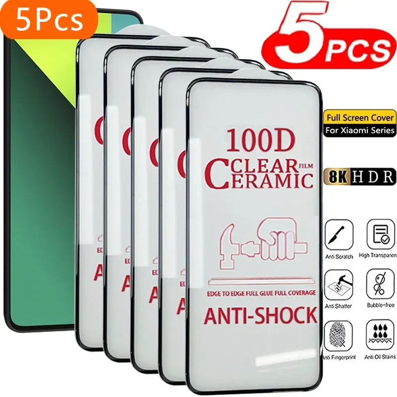 

5PCS Screen Protector For Xiaomi Redmi Note 13 12 11 10 9 Pro Plus Turbo Ceramic Film For Redmi 13C 12C 10C 10A 9C 9A 9T A3 Film