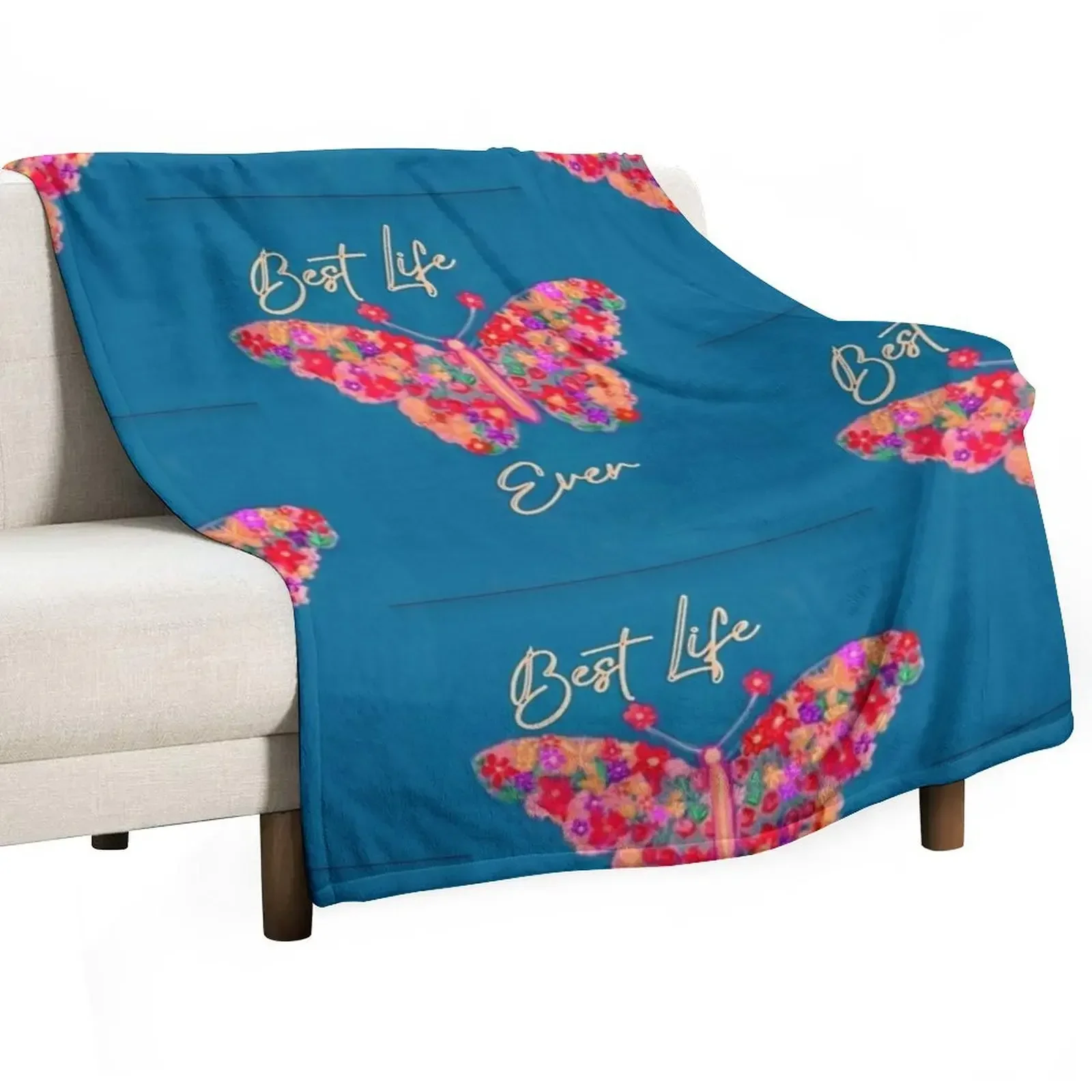 Best Life Bright Wildflower Butterfly Journal Etc. Throw Blanket Hair Soft Big Thermal Decorative Sofa Blankets