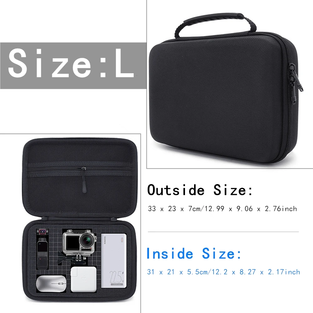Дорожная коробка для хранения EVA DIY для спортивных камер Xiaomi SJCAM DJI OSMO EKEN SJCAM, чехол на молнии, водонепроницаемая, пылезащитная, противоударная сумка