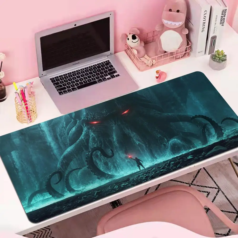 Cthulhu-alfombrilla de ratón Xxl para juegos, alfombrilla de escritorio, accesorios para Pc, teclado de jugador, Protector exten