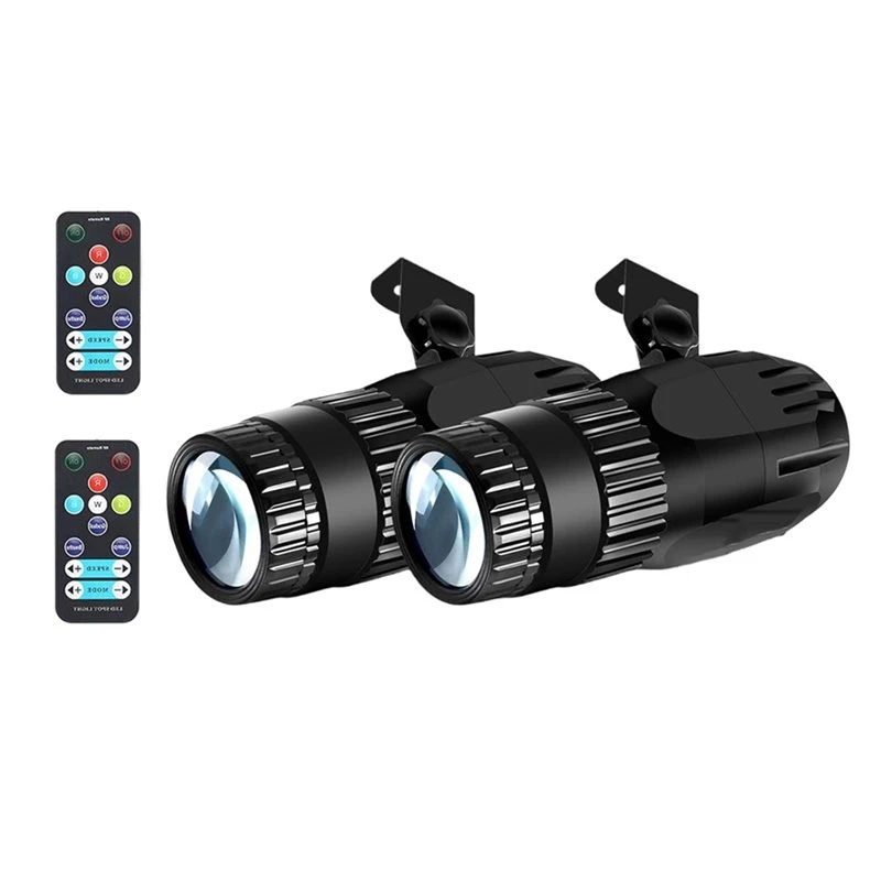 A76K RGBW Led Pinspot Light,15W 2Pcs Disco Ball Spotlight, Mirror Ball Lights Remote Control Included Pin