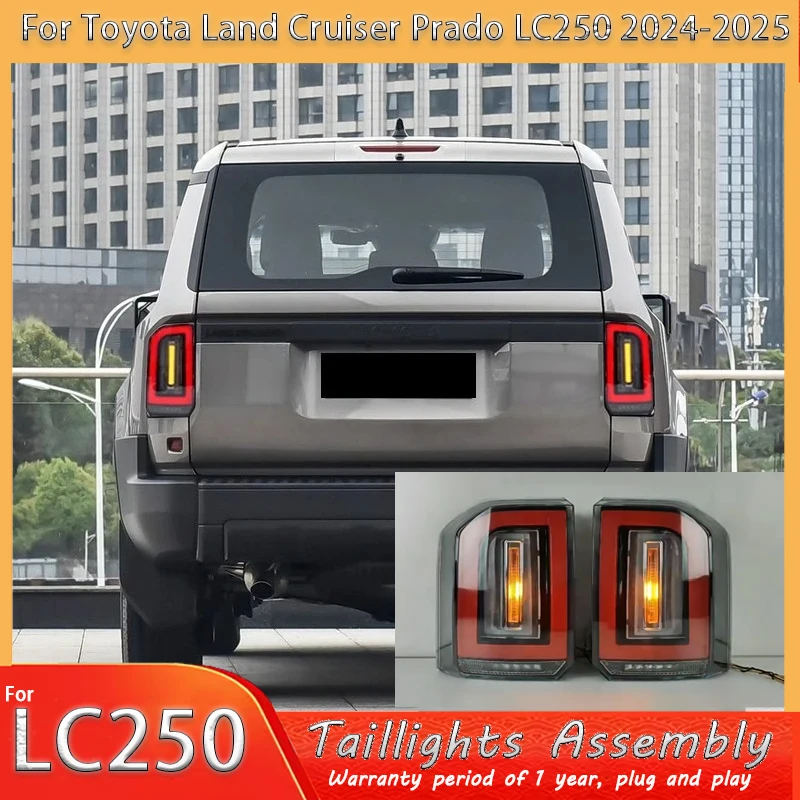 

Задние фонари для Toyota Land Cruiser Prado LC250, светодиодные, 2024-2025 гг., с динамическим указателем поворота, подсветкой багажника и стоп-сигналом