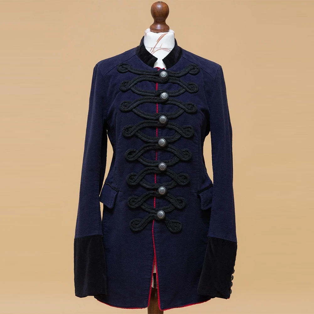 Men's Gothic Steampunk Military Jacket Medieval Regency Victorian Officer Soldier Uniform Royal Court Noble Gentleman Coat