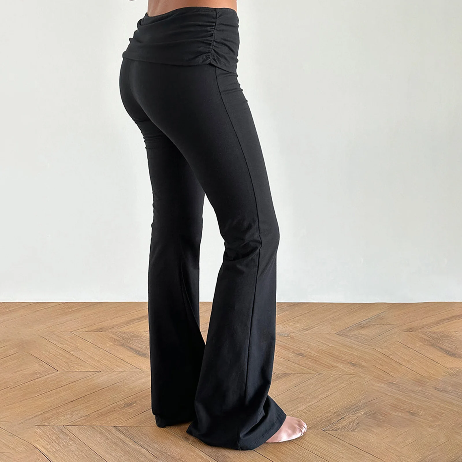 Pantalones largos Grunge Y2k para mujer, pantalones de chándal de pierna ancha de tiro bajo, pantalones de salón de Yoga, pantalones informales ajustados, ropa