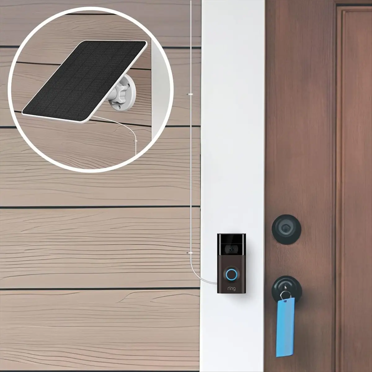 A73P Solar Panel for Ring Doorbell, 5W Solar Panel for Ring Video Doorbell 2, Video Doorbell 3, Video Doorbell 3+