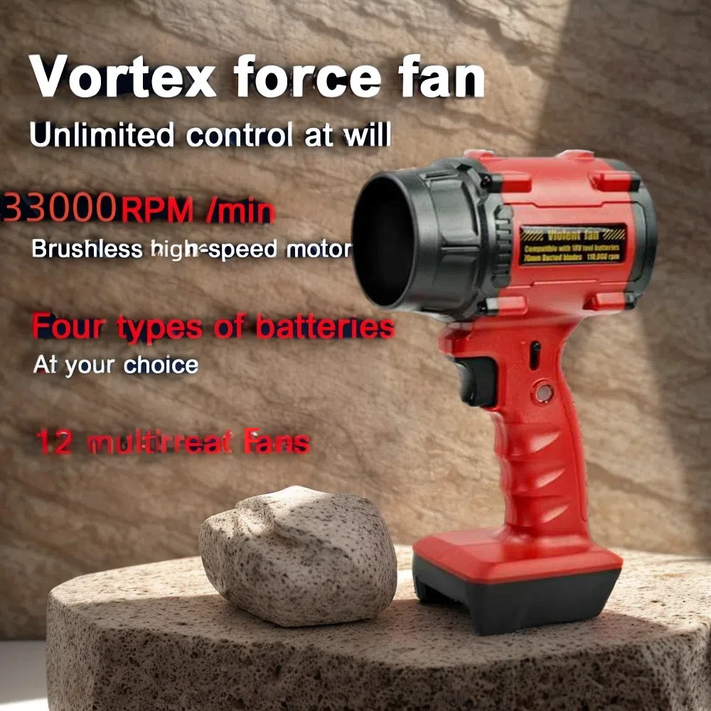 

33000RPM Handheld Ducted Turbo Jet Fan Vortex Force Fan Brushless Car Washer Gun Dryer for Dewalt/Makita/Milwaukee Battery