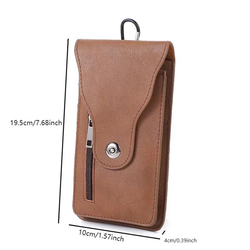 Leather Waist Bag Phone Pouch  Belt Clip Wallet Card Vintage Chest Packs For Men Buckle Mobile