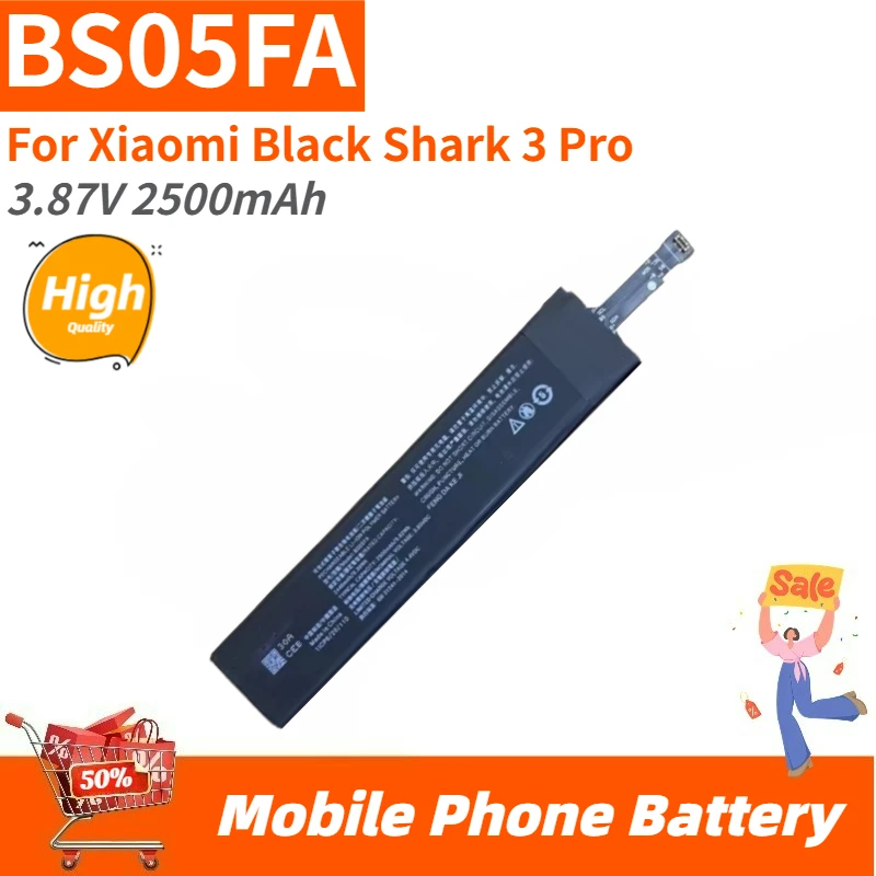 High Quality BS05FA Phone Battery 3.87V 2500mAh For Xiaomi Black Shark 3 Pro Brand New Replacement Battery