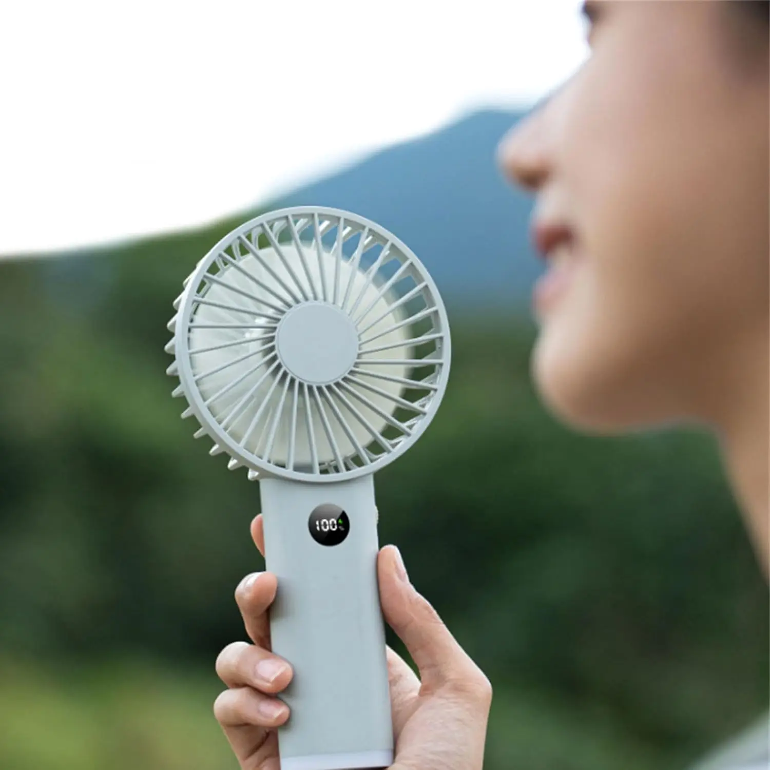 مروحة تبريد هادئة، مراوح محمولة قوية مع شاشة عرض لمكتب غرفة النوم والاستخدام الخارجي