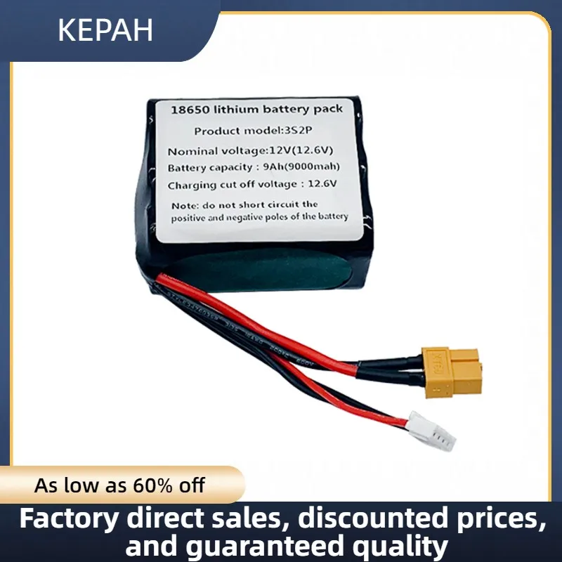 Premium 12V 9.0Ah 3S2P Li-ion Battery with NCR18650 Single Cell Construction Perfect for Parrot Disco and All Kinds of Drones - view 2