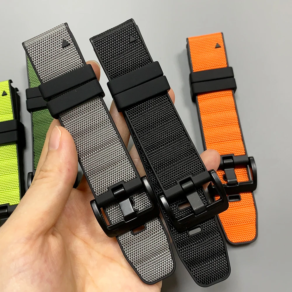 22mm 26mm Quick Fit Nylon Silicone Strap For Garmin Fenix 8 Pro 7 7x 6x Pro/Epix Gen2/Enduro 3 2/Quatix/Tactix Mk3i 970 Bracelet