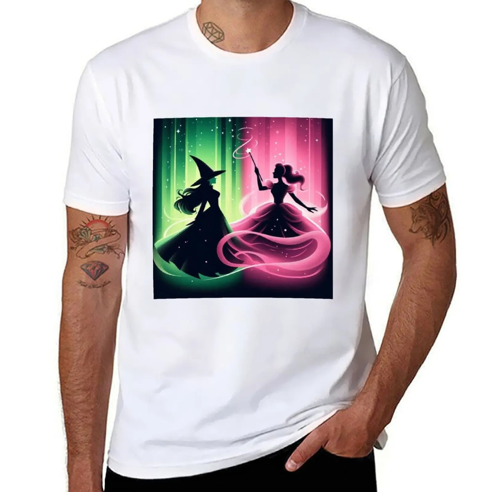 

Elphaba & Glinda Wicked the Musical Defying Gravity T-Shirt funny t shirts dark humor mens graphic t shirts T-Shirt