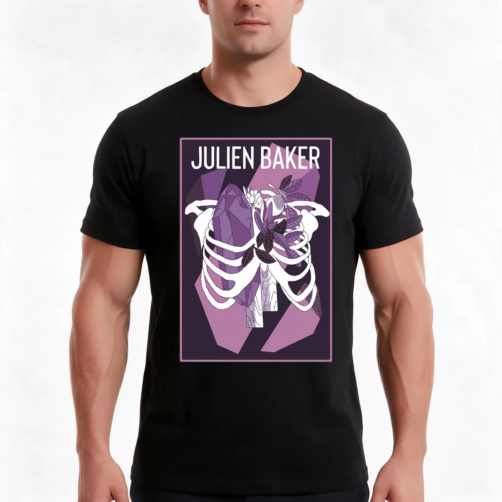 Julien Baker 16 T-Shirt, Summer Casual Cotton Tee, Oversized Streetwear Tops, Vintage Graphic Print, Loose Fit Short Sleeve