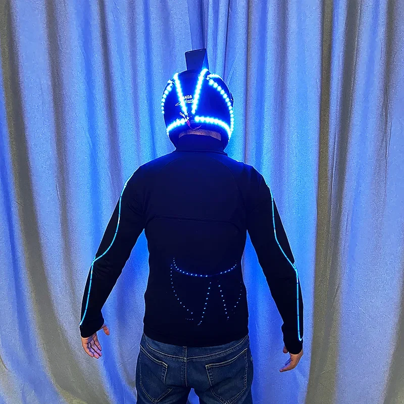 LED luminous clothes bar wine costume flash stage performance fiber optic clothes emperor wine atmosphere helmet