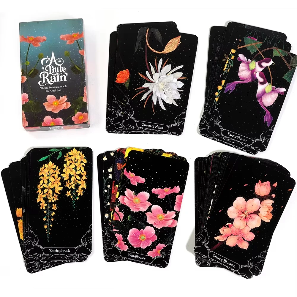 Una piccola pioggia Carta oracolo botanico Gioco da tavolo per feste per il tempo libero Mazzo di tarocchi di profezia di predizione del futuro di alta qualità