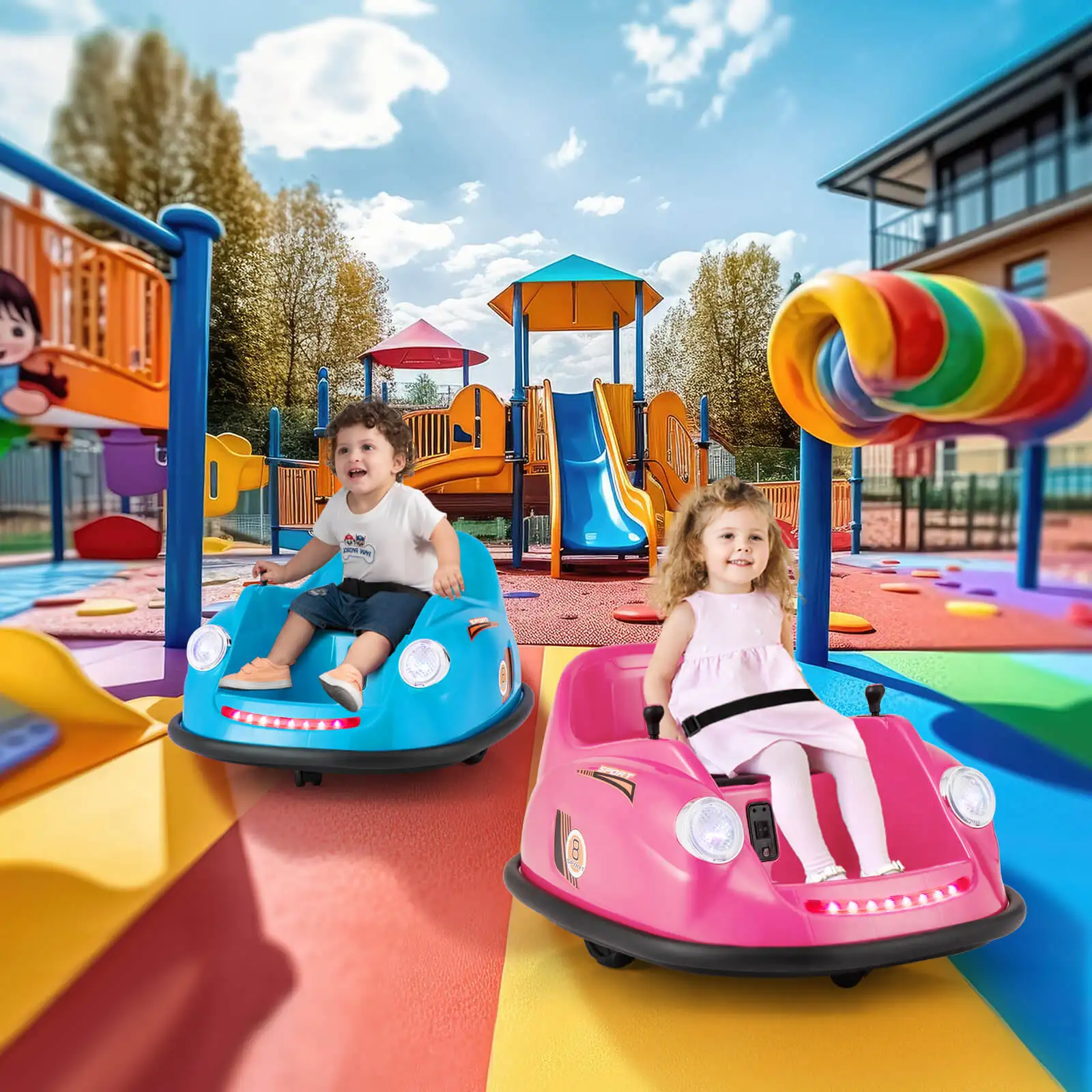 Rijden Op Botsauto Voor Kinderen Met Afstandsbediening 360 Graden Spin Led Licht