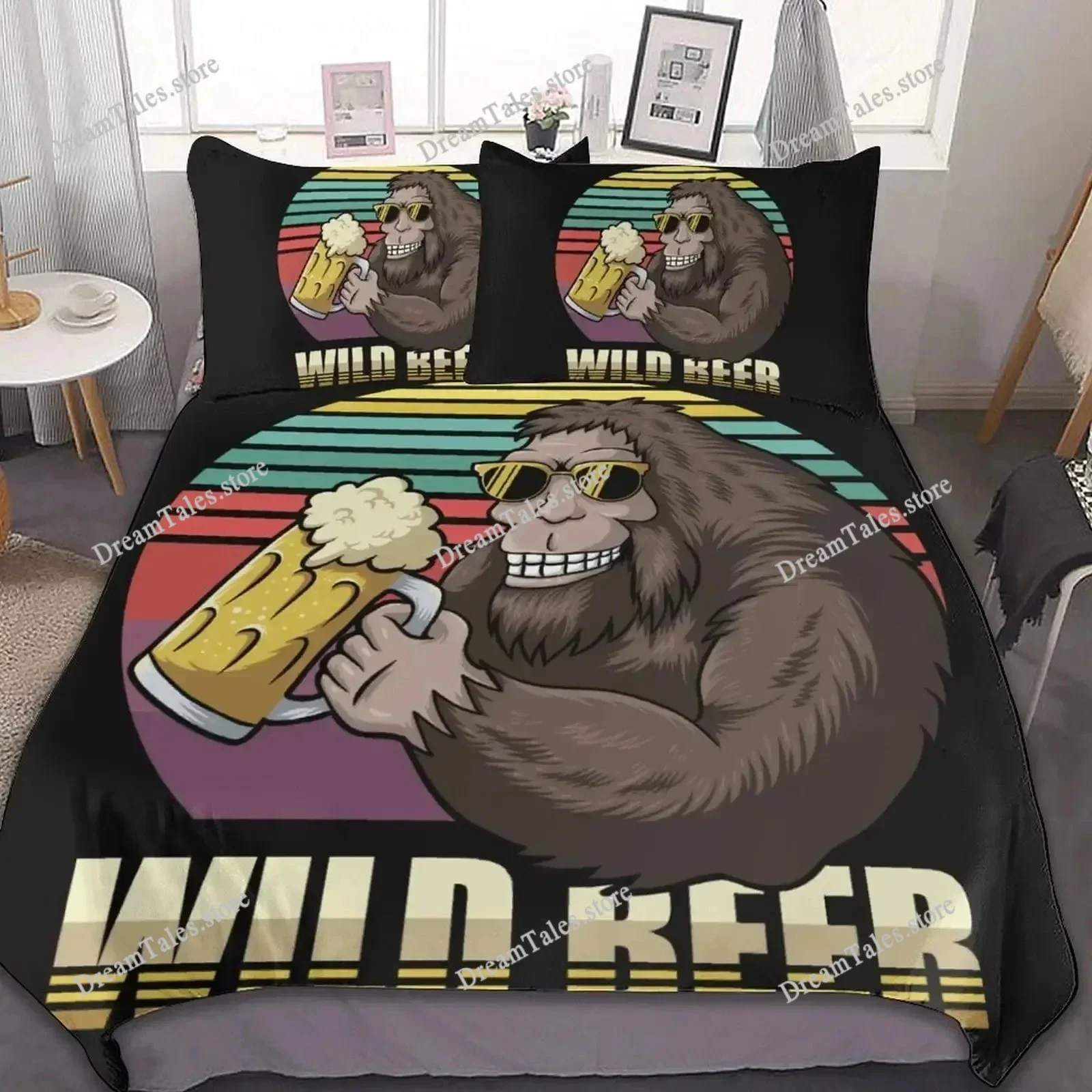 Bigfoot Sasquatch Full Moon Duvet Cover Set Full King Size Bedding Sets Comforter Cover Includes Quilt Cover＆Pillowcase029
