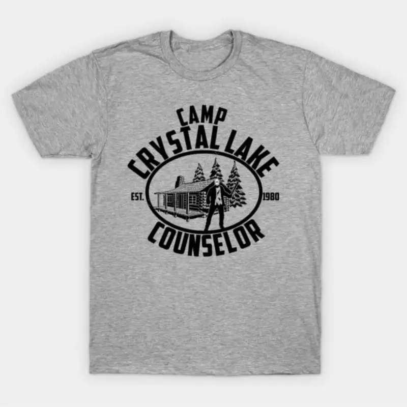 Humor t-shirt vintage style man cotton short sleeve Camp Crystal Lake T Shirt1 unisex brand tee shirt o-neck fashion tshirt tops