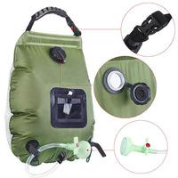 20L Outdoor Bathing Bag Solar Hiking Camping Shower Bag Portable Heating Bathing Water Storage Bag Hose Switchable Shower Head