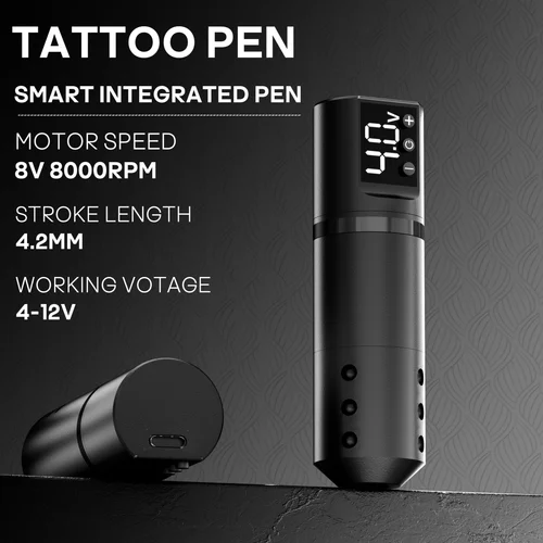 Imagen 2 del producto Máquina de tatuaje POSEIDON, pluma de tatuaje de carrera inalámbrica ligera con potente Motor personalizado para arte de tatuaje profesional