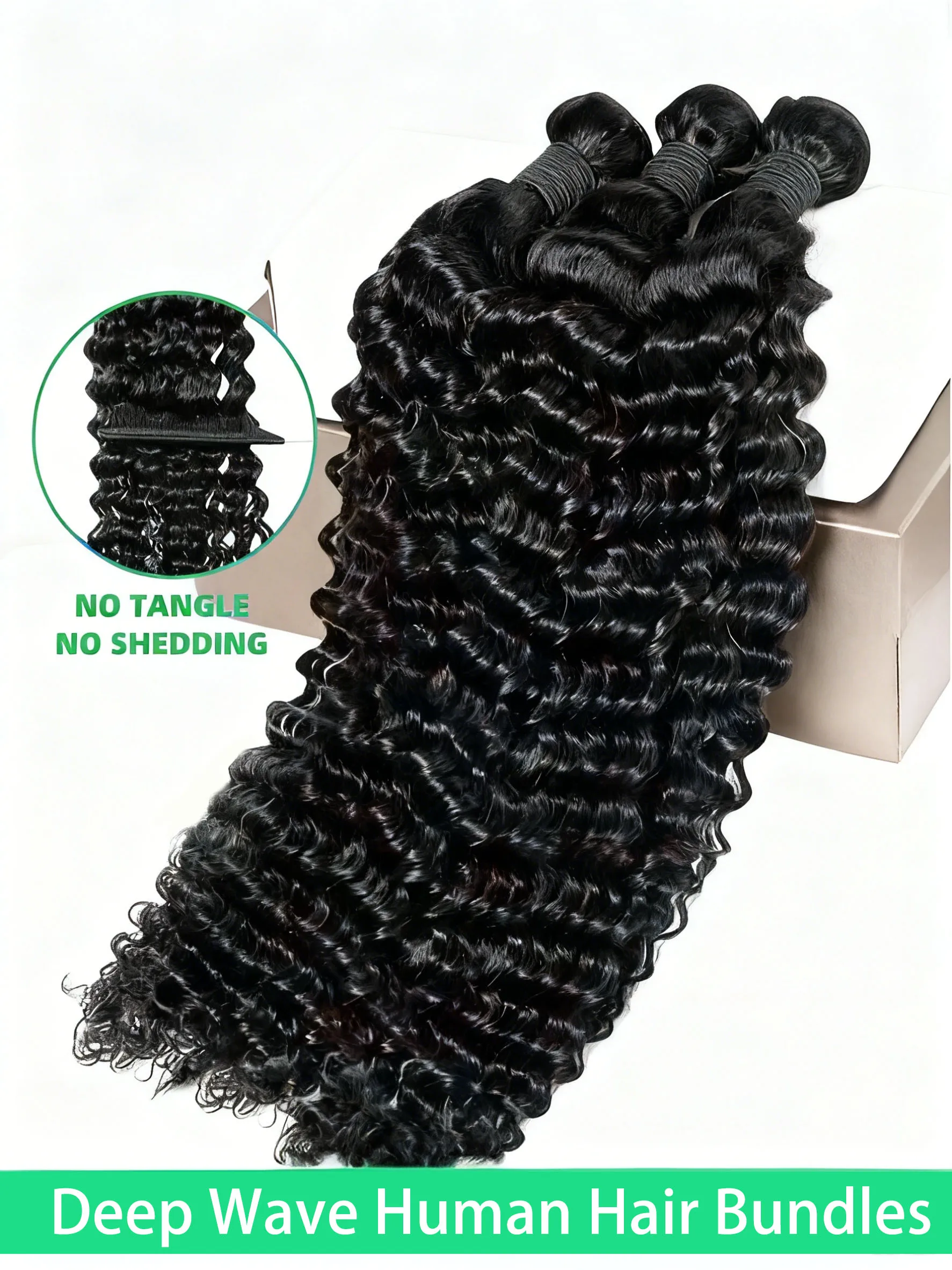 

Mossily 15A Пучок человеческих волос с глубокими волнами 30 34 дюймов Бразильский девственный реми 100% необработанное плетение 3/4 Пучки вьющихся наращивания