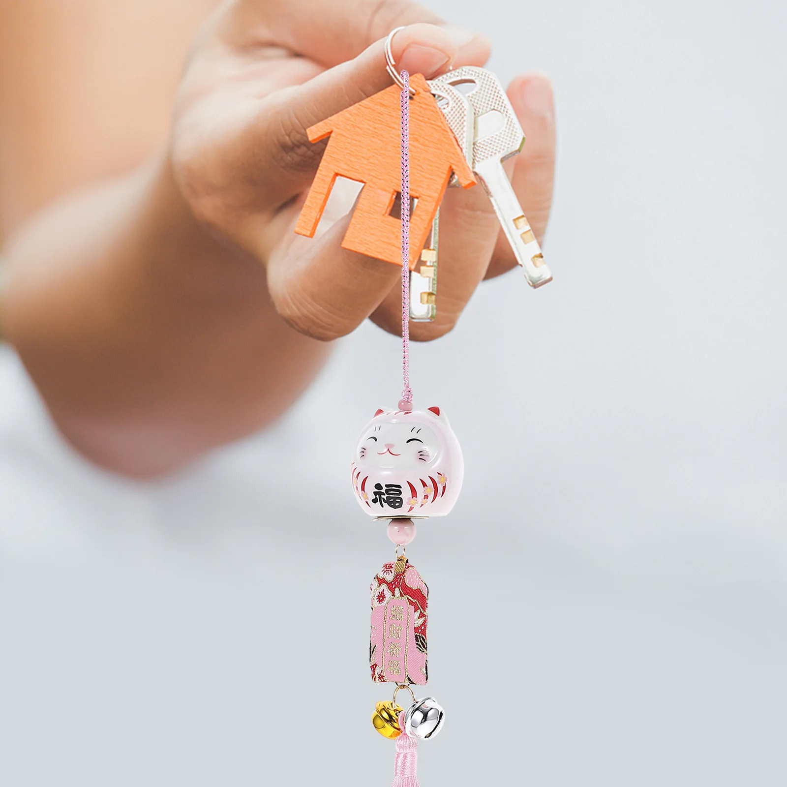 

Cat Pendant Creative Wind Chimes Home Decors Japanese Style Ceramic Craft Ornaments Garden Lawn Bonsai Decor