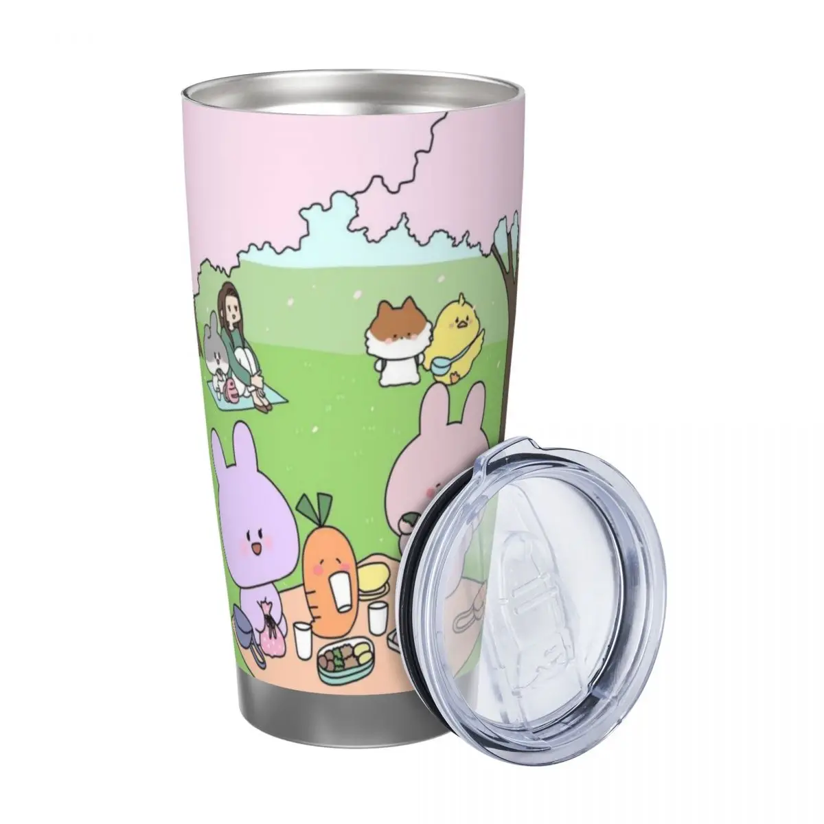 Asamimichaan Cute Asamimi 20oz Stainless Steel Insulated Thermal Coffee Car Cup Cold Hot Mugs Vacuum Flask