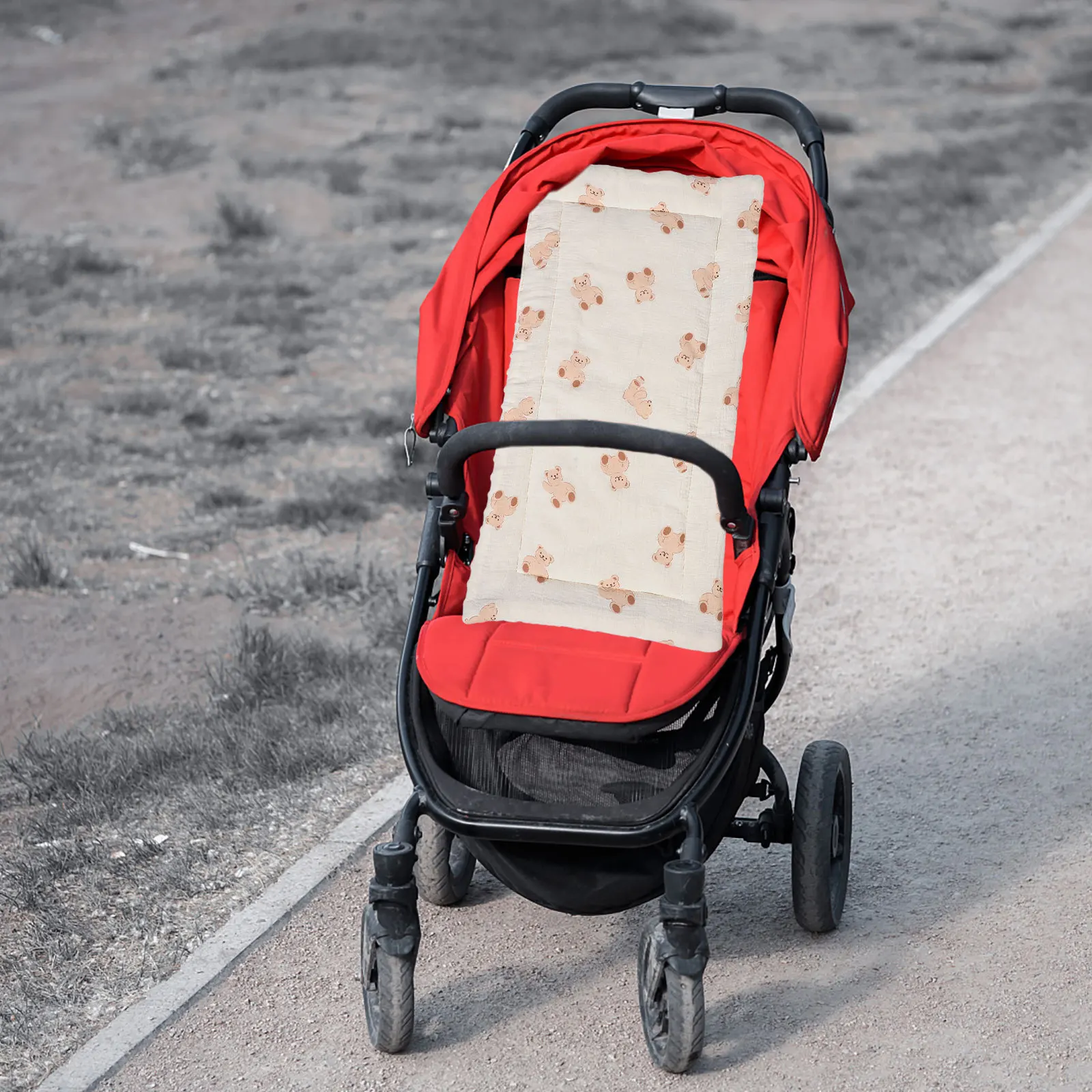 

Baby Stroller Cotton Seat Cushion Breathable Soft Thick Padding Double-Sided Mattress Pad Infant Insert Pushchair Liner Stroller