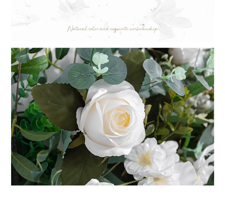 100CM Künstliche Grünblätter Kamelienblumen-Reihe Wandbehang Blumenhintergrund Hochzeit Fenster Hotel Outdoor-Event-Dekoration Großhandel – Detail 2