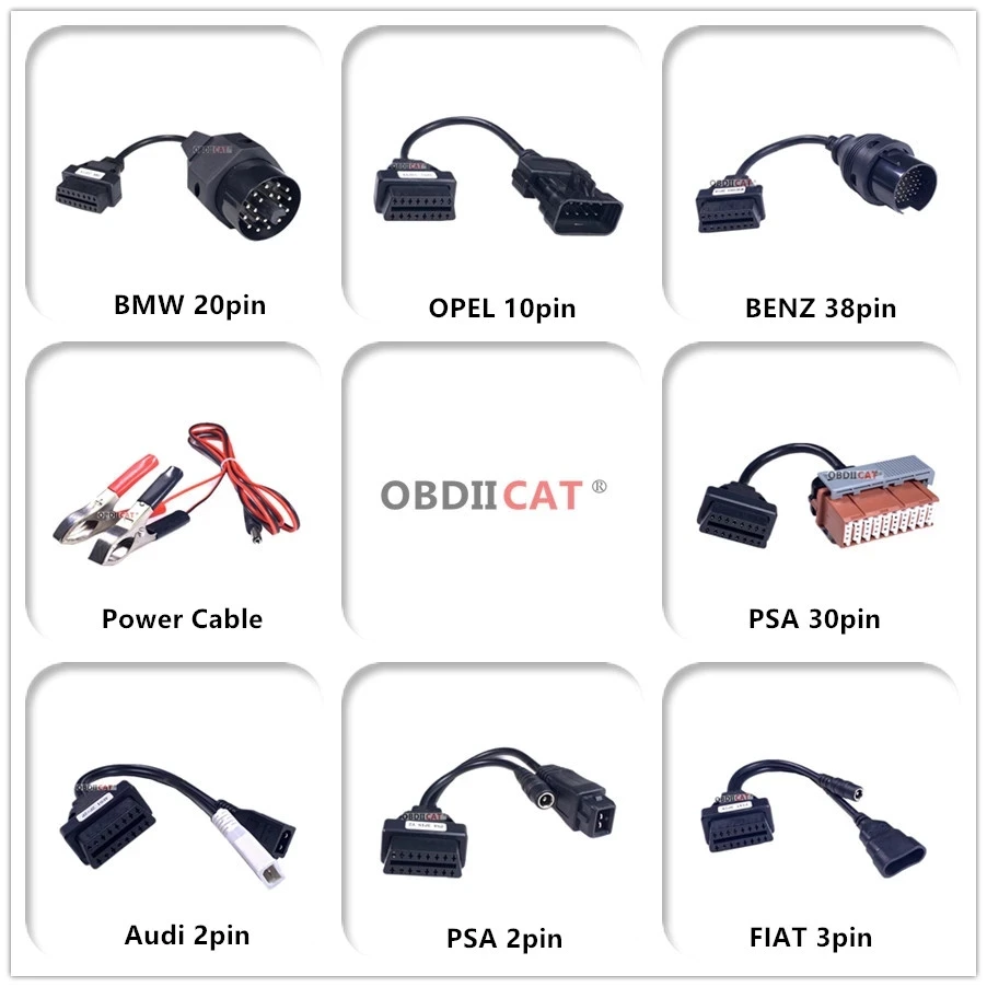 Best Diagnostic Connector Cable OBDII Full Set 8PCS Car Cables For TCS Pro Multidiag Pro+ /WOW Snooper/Adapter Car Cables Set