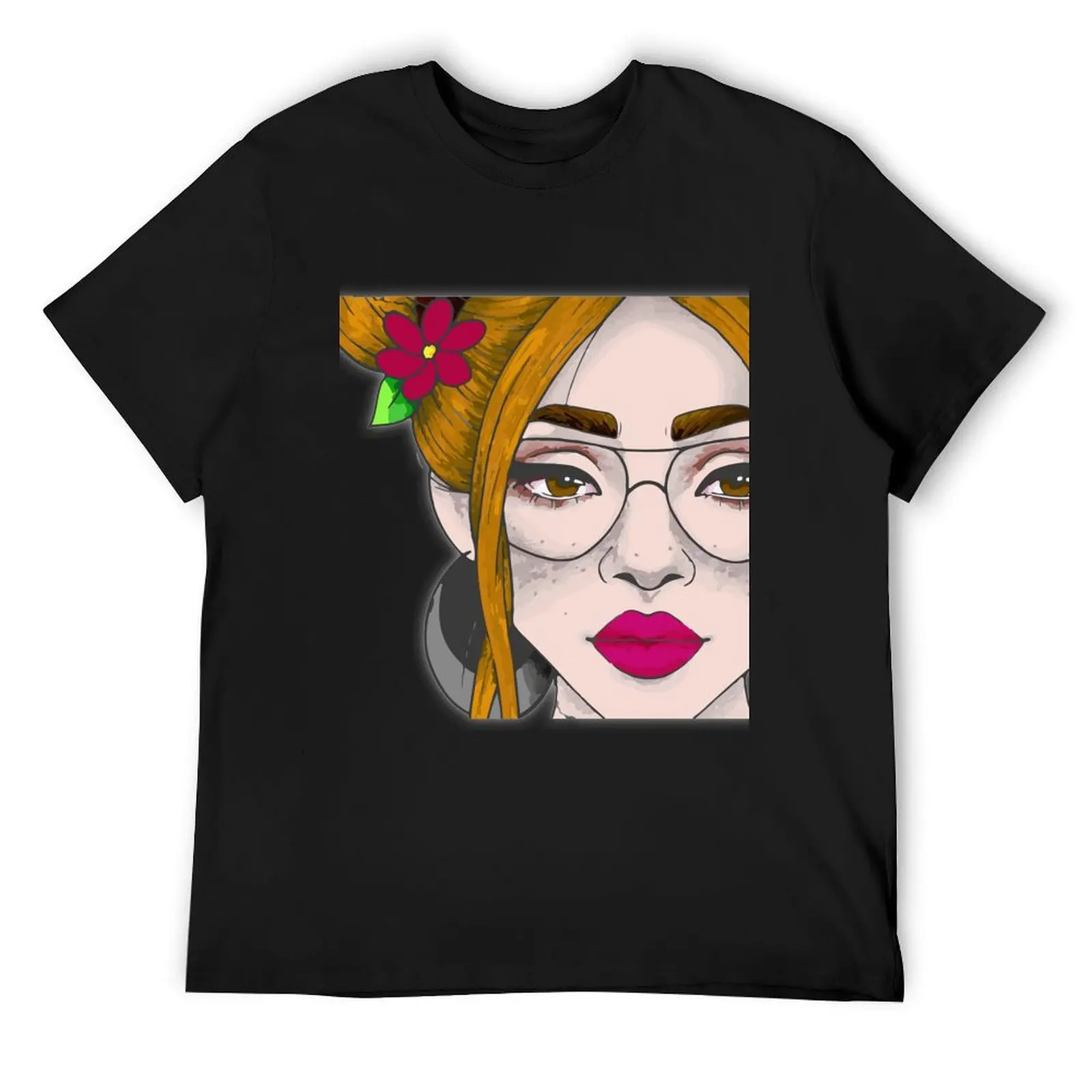 Urban girl with glasses T-Shirt graphics graphic t shirts clothes for men