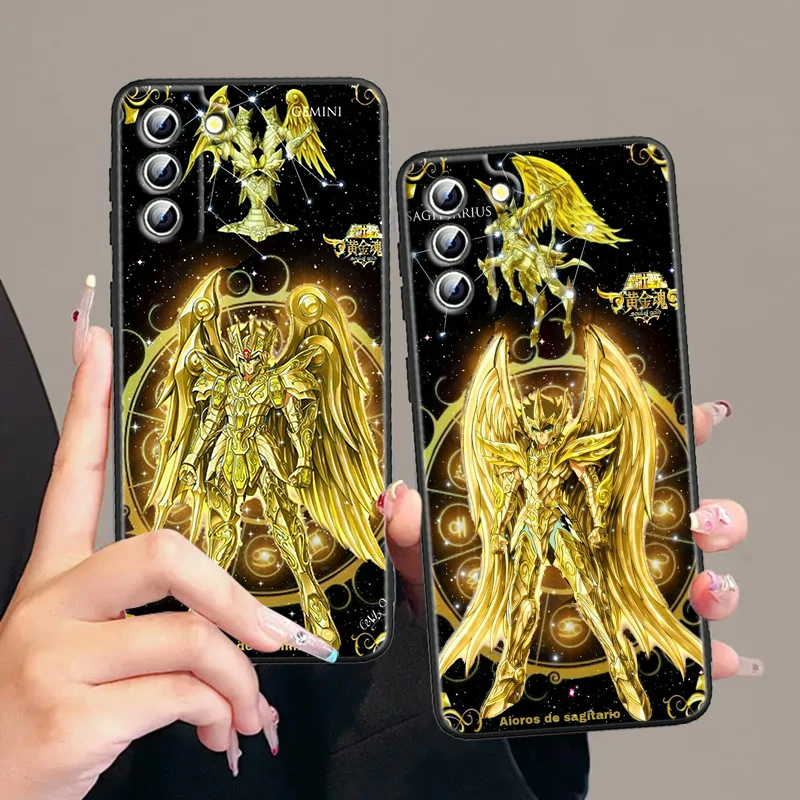 Saint Seiya 12 Constellations For Samsung Galaxy S24 S23 S22 S21 S20 FE S10 S10E Plus Ultra Pro Lite 5G Black Cover Phone Case