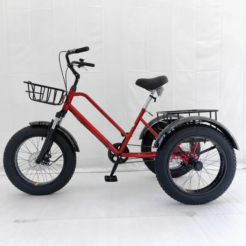 20 inch snow mountain pedal tricycle fat tire tricycle bicycle pedal snow human tricycle