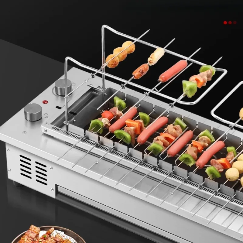 Auto Rotating Electric BBQ Grill, Indoor Cooking Machine for Meat Skewer Roasting