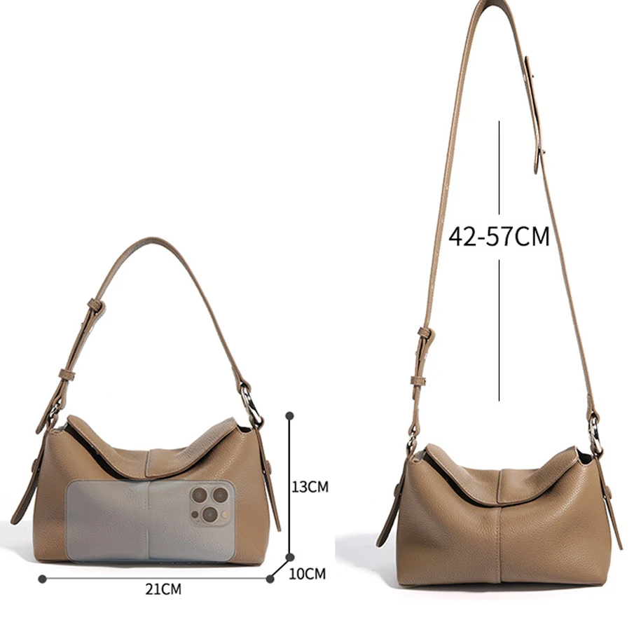 กระเป๋าถือใต้วงแขนหนังแท้สำหรับผู้หญิง รุ่นใหม่ สไตล์สปริง ใช้งานได้หลากหลาย สะพายไหล่ สะพายข้าง หรือถือด้วยมือ ดีไซน์เก๋ไก๋ทันสมัย