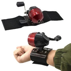 1pc Fishing Reel Wristband PU Material+Elastic Material Slingshot Shoot Fish Catapult Outdoor Fishing Wheel Fixed