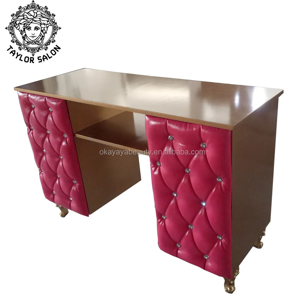 Beauty salon furniture manicure desk nail tables with nail rack