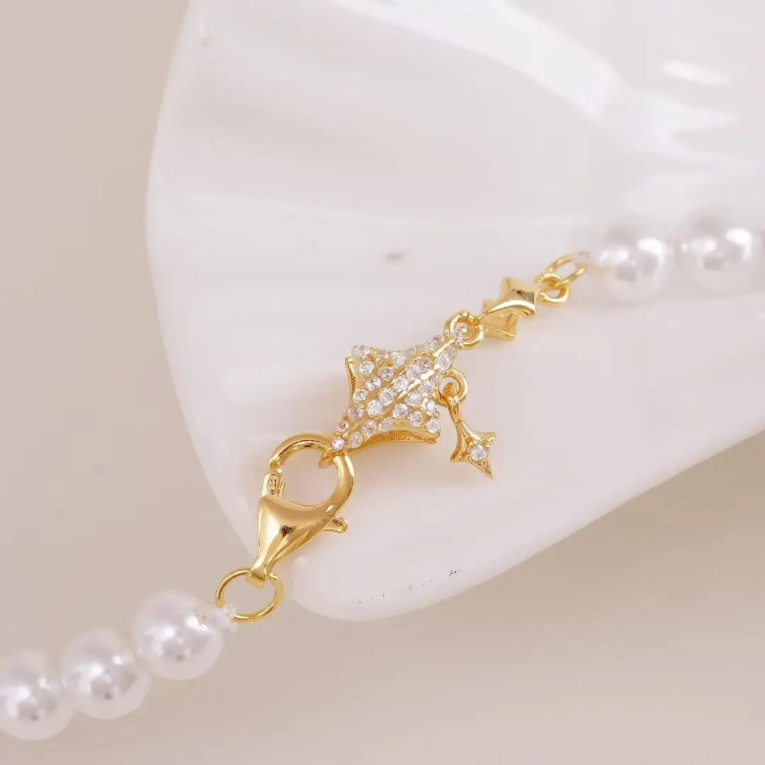 

Оптовая продажа, ожерелье из стерлингового серебра S925, браслет, застежки и крючки, аксессуары для ювелирных изделий, детали, настройки для жемчуга 5-10 мм, 3 шт./лот