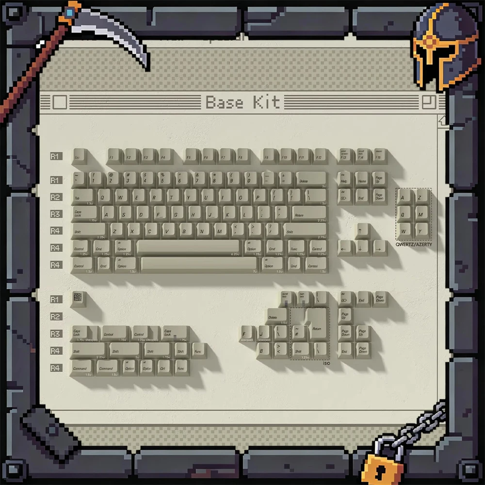 

PBTfans 1984 Vintage Grey PC Keycaps Italic Thermal Sublimation Pbt Keyboard Keycaps Customization Of Glass Beads PC Accessories