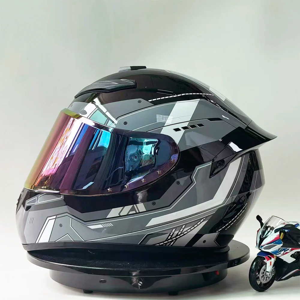 

DOT Certified Full Face Motorcycle Helmet Men Women Electric Bike Couples Anti-Fog Racing Style Bicycle Safety Gear