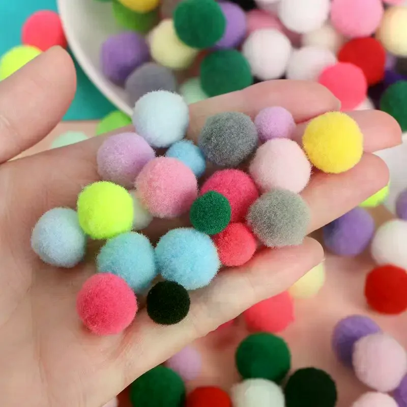 50pcs/Pack Multicolored Polyester Wool Pom Poms Balls DIY Handmade Jewelry Accessories