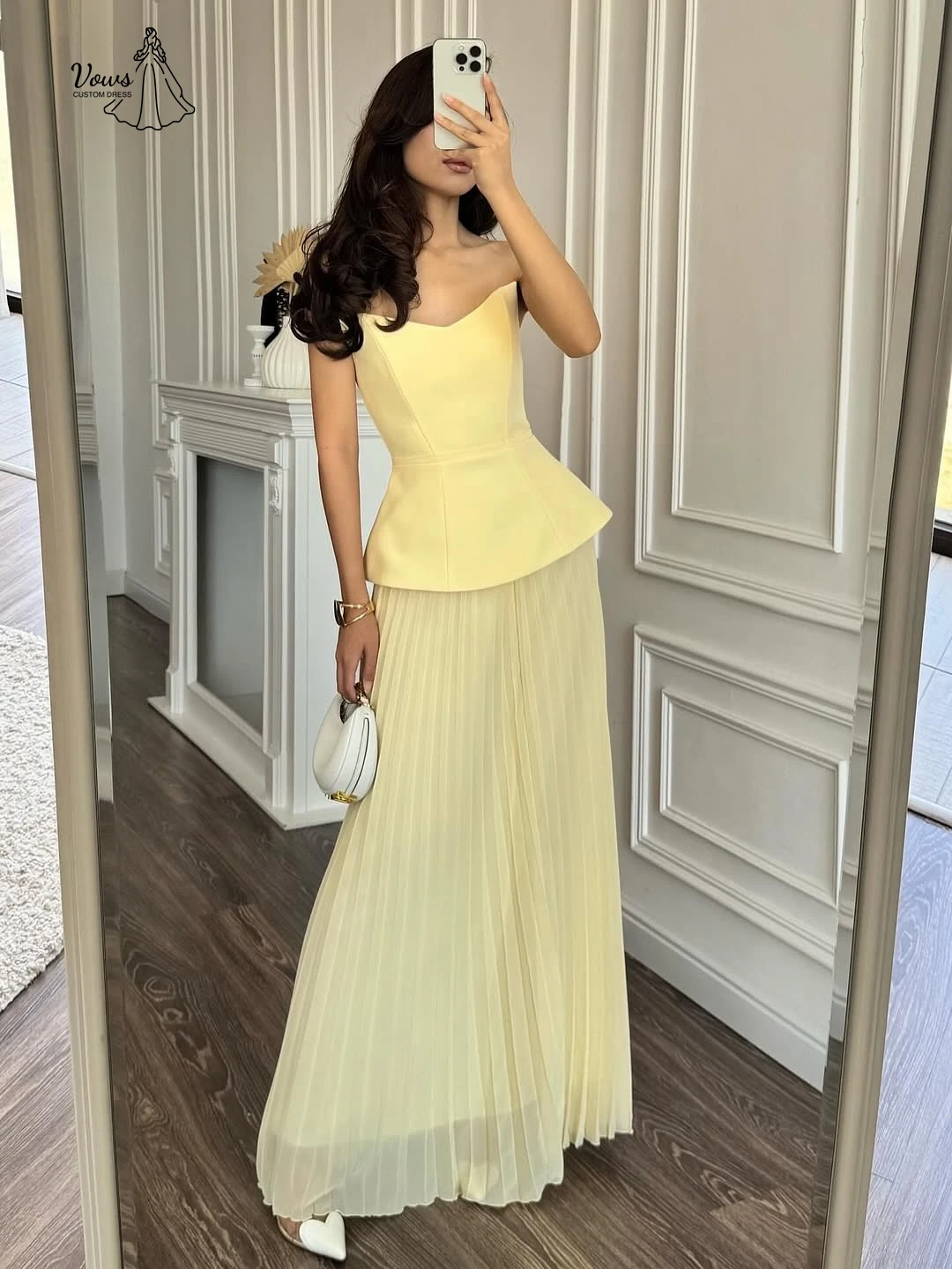 Vows エレガントガウン ラインA エレガントなイブニングパーティードレス レディース カスタムメイド オフショルダー シフォン ボールガウン ドレス ローブ ソワレ