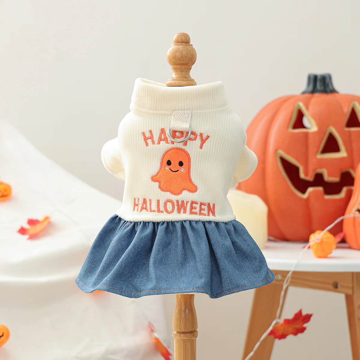 

1PC Pumpkin Skirt Pet Clothes Orange Bow Sleeveless Tutu Dress for Dogs Cats Autumn Halloween Wedding Photo Prop