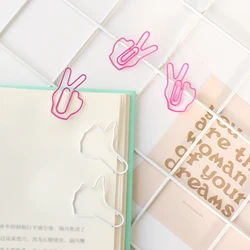 20PCS/Set New Creative Cute gesture Memo Paper Clips Set Index Bookmark For Books Office School Stationery Supplies 2 Colors