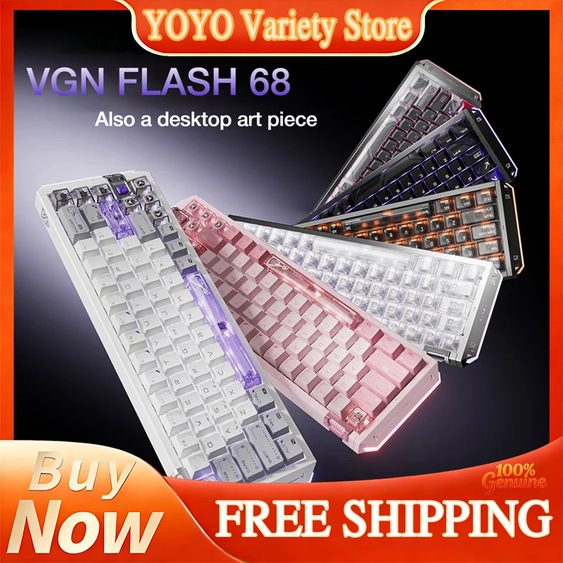 VGN Flash 68 Magnetic Axis Mechanical Keyboard Full Aluminum Custom Premium Gaming Ultra Low Latency 8K Polling Rate For Gamers