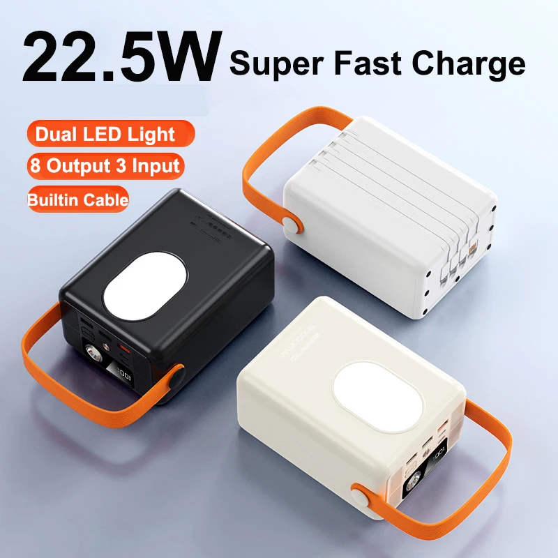 

80000mAh Power Bank 22.5W QC PD 3.0 Fast Charging Powerbank 50000 Portable External Battery Charger for iPhone 16 Xiaomi Samsung