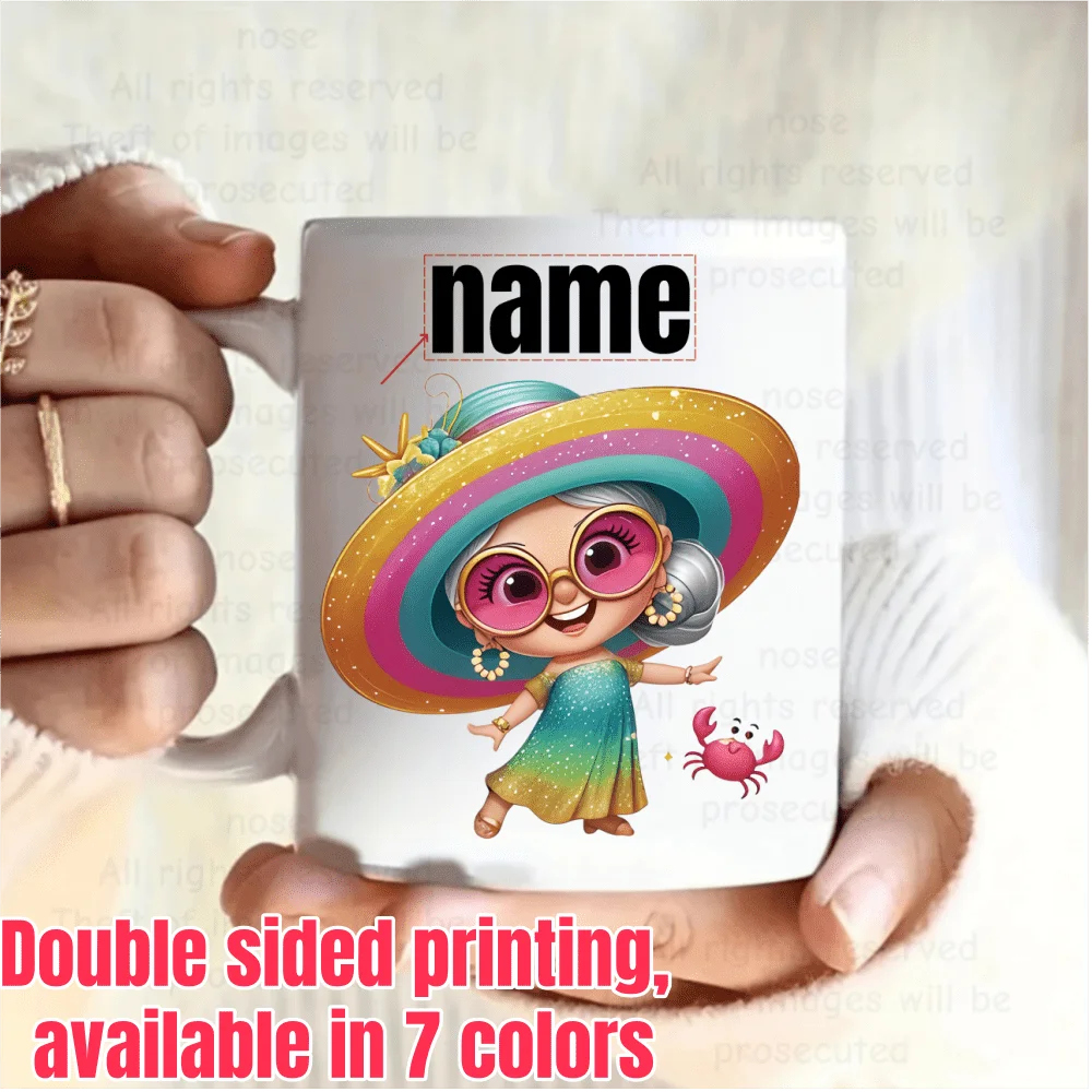 Custom Name Miss Theme Design Mug Holiday Birthday Halloween Christmas Colleague Friend Father Mother Sibling Lover Gift Double