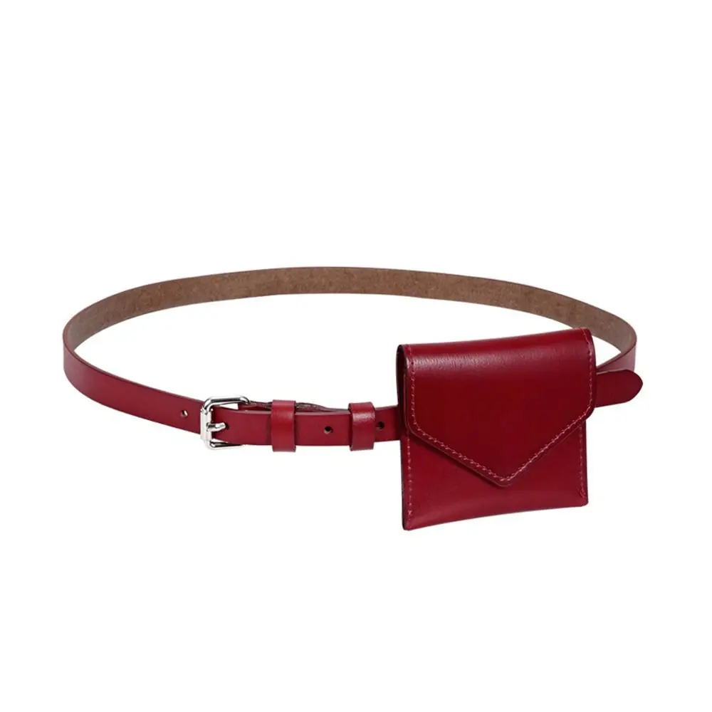 

Mini Korean Style Women Waist Bag Solid Color PU Belt Envelope Waist Bag Clutch Bag Card Pocket Small Card Bag Women